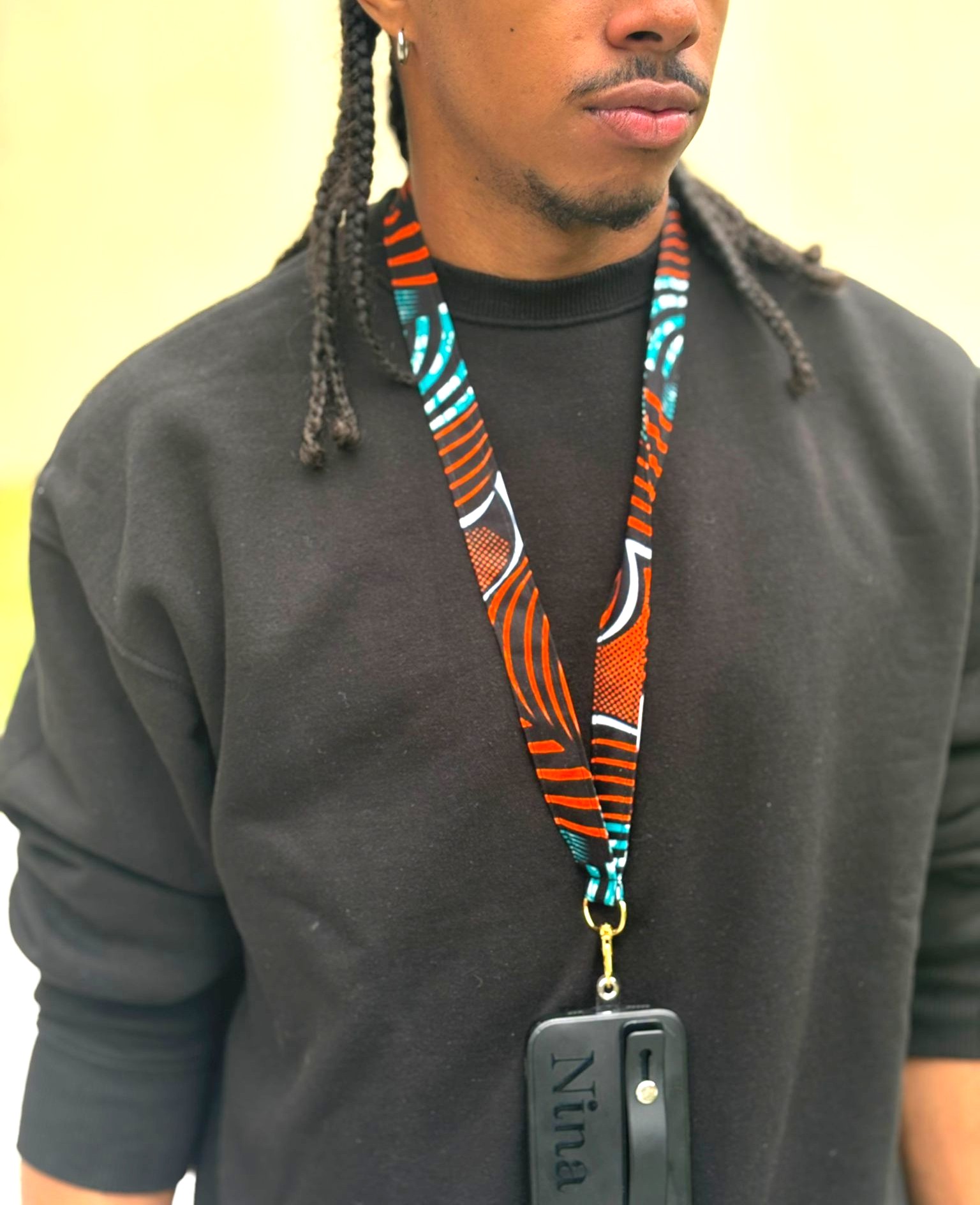 Lanière en Tissu Wax - Pour Téléphone, Badge ou Clés – Image 4