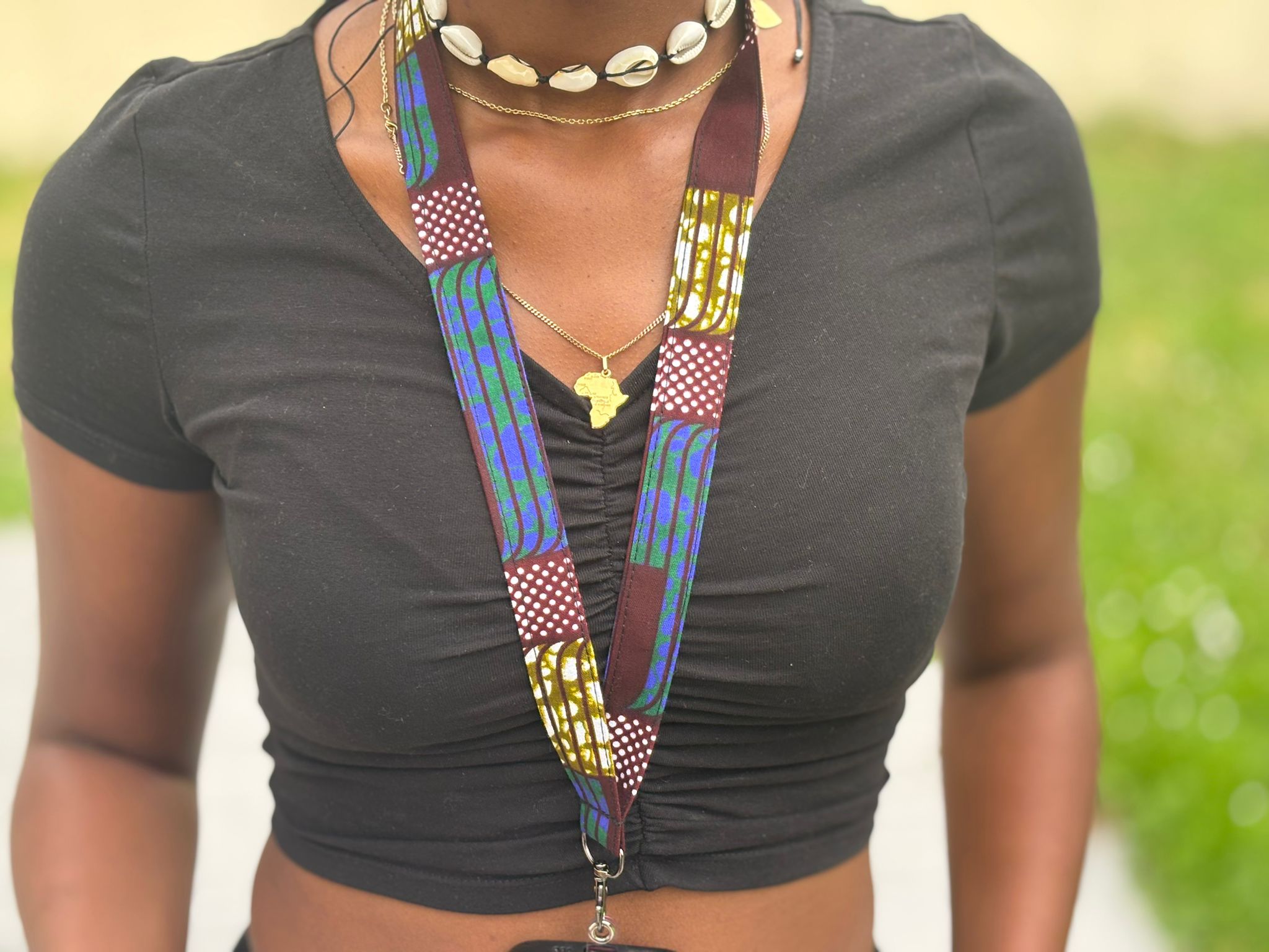 Lanière en Tissu Wax - Pour Téléphone, Badge ou Clés – Image 3