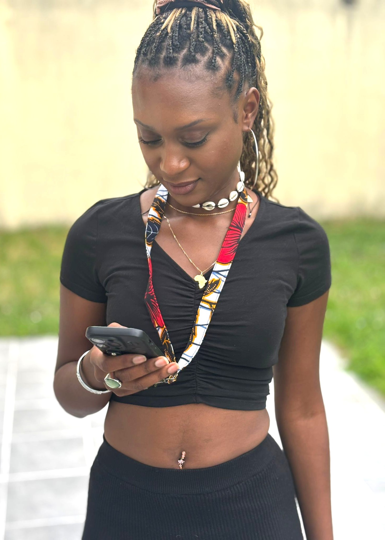 Lanière en Tissu Wax - Pour Téléphone, Badge ou Clés – Image 6