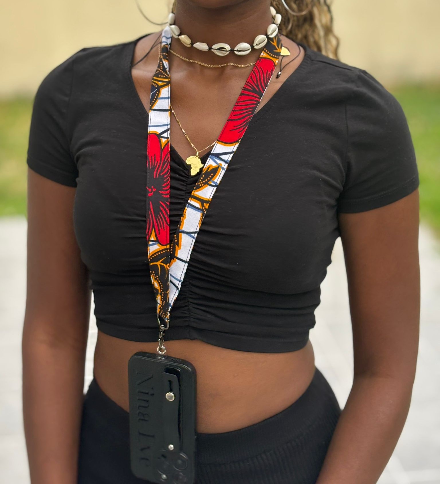 Lanière en Tissu Wax - Pour Téléphone, Badge ou Clés – Image 5