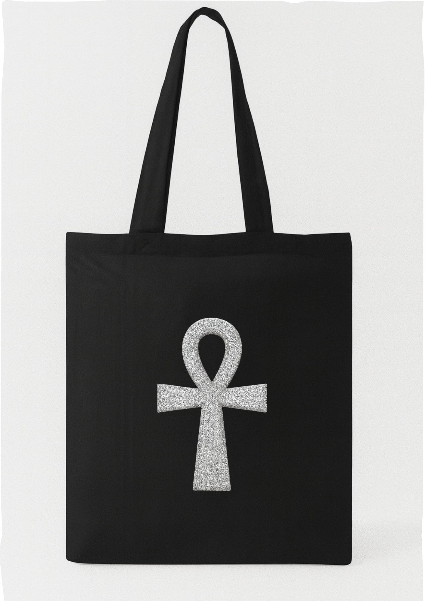 TOTE BAG - CROIX DE ANKH ARGENT